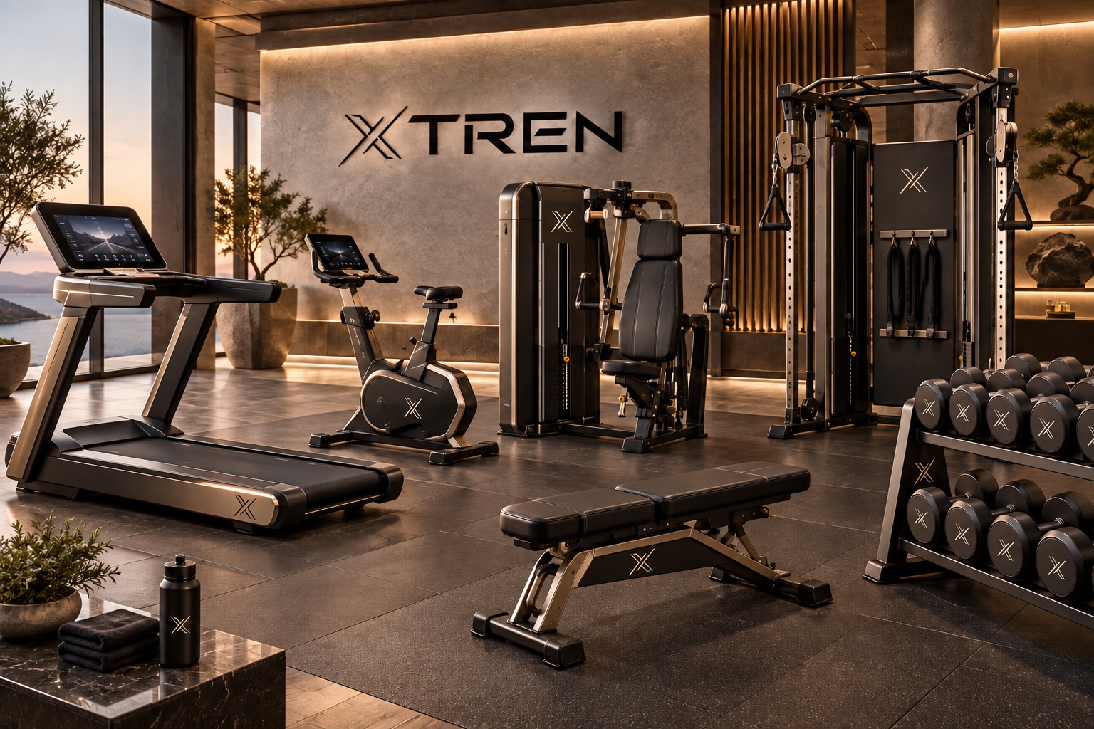 X-TREN Signature luxury fitness equipment collection in a private gym
